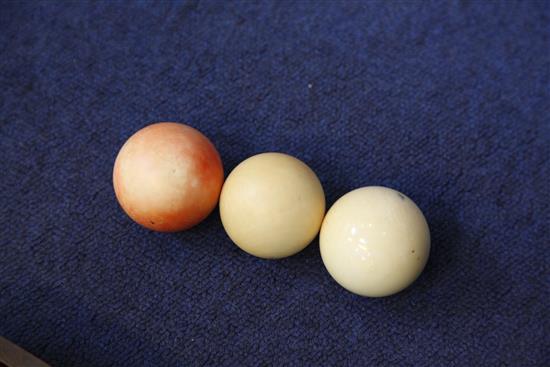 A collection of thirty seven ivory snooker balls, each ball approx 5cm diameter